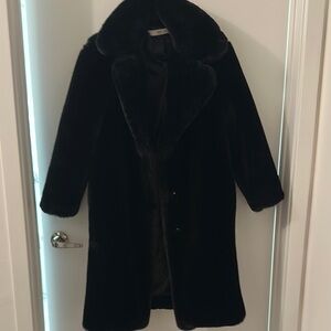 Mango Black Teddy Jacket Plush Oversized Fit